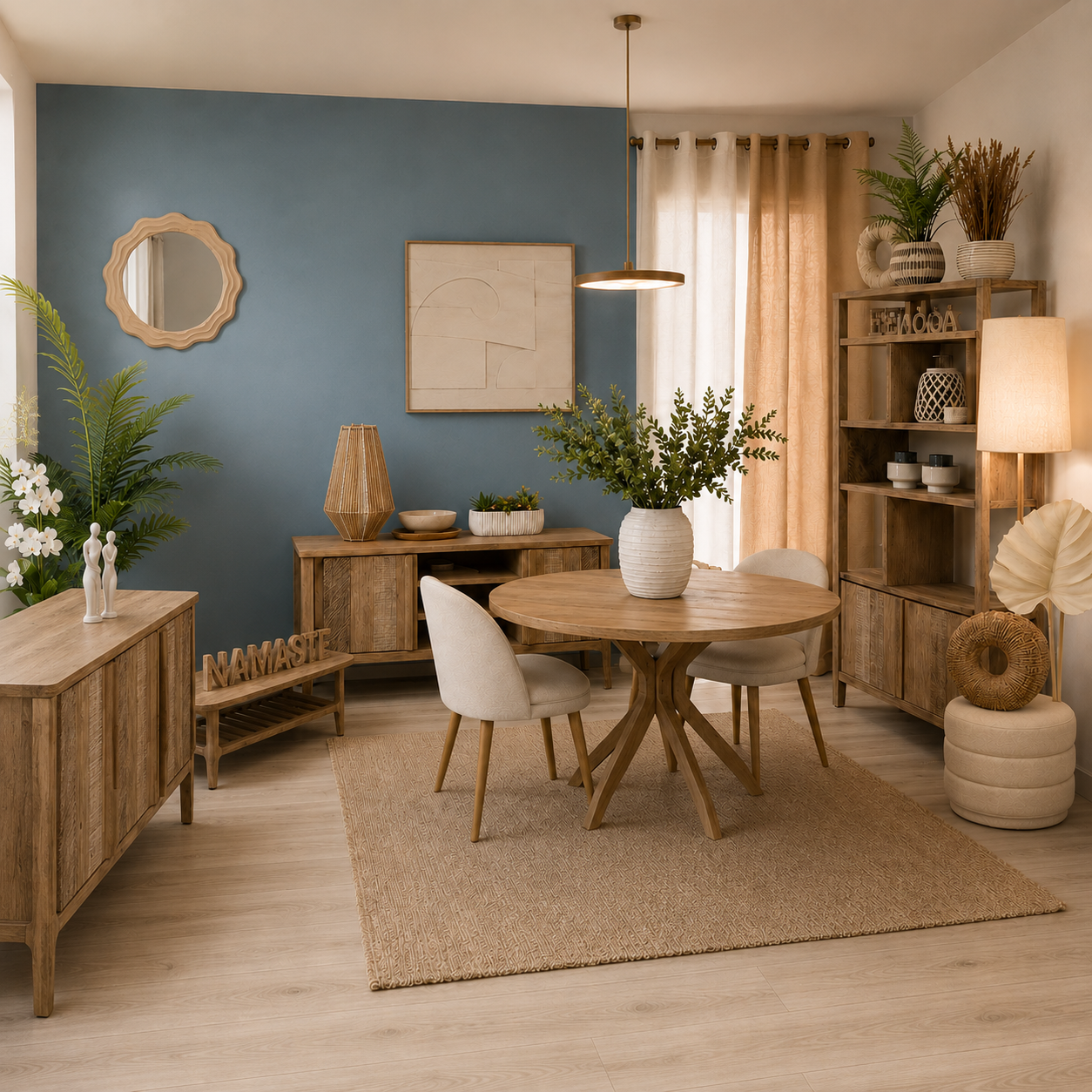 Ambientazione natural chic zona living – Gelsomino Home