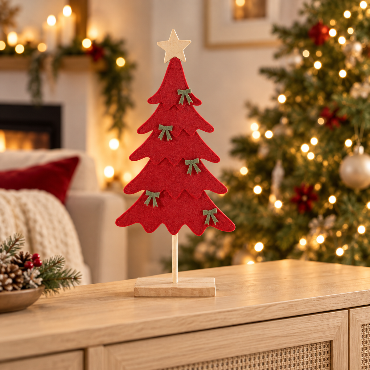 Albero natalizio in feltro da appoggio 31 cm