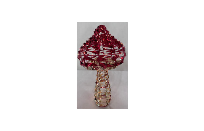 Fungo natalizio luminoso rosso e oro 48 cm con 200 LED