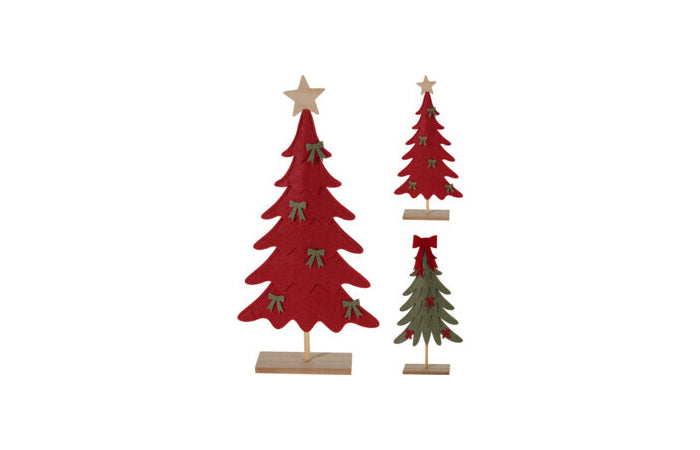Albero natalizio in feltro con fiocchi 38 cm