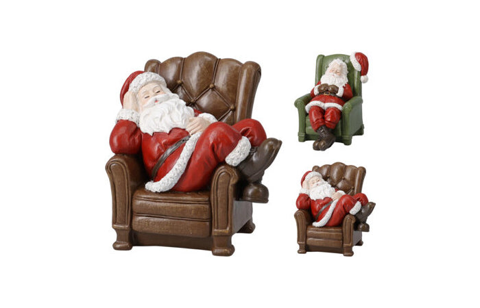 Babbo Natale addormentato in poltrona 14 cm