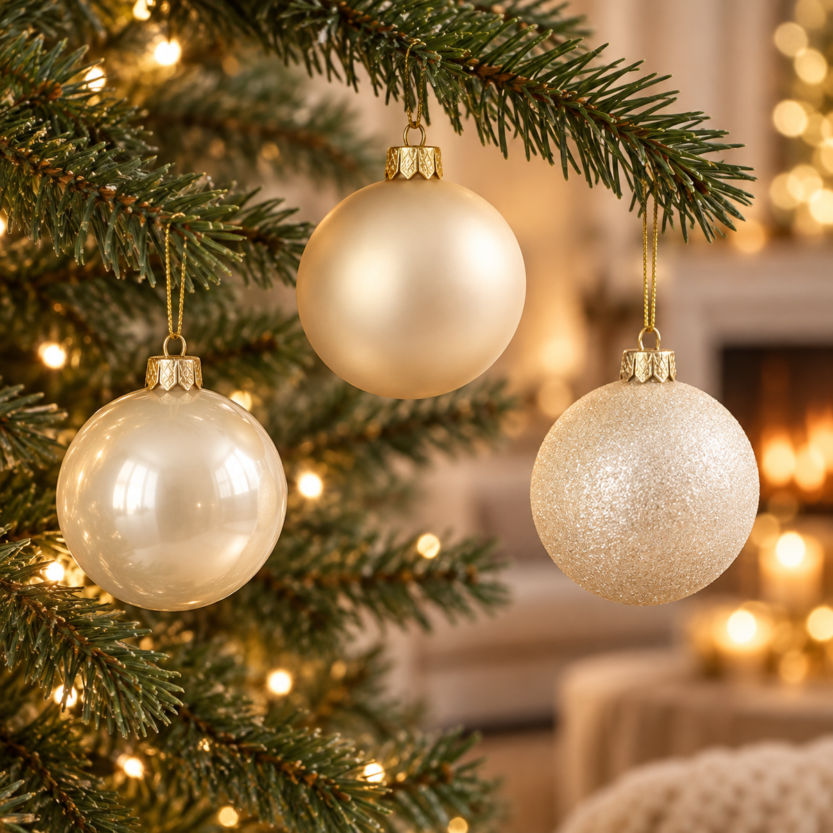 Set 10 palline di Natale color perla 6 cm – Mica Decorations