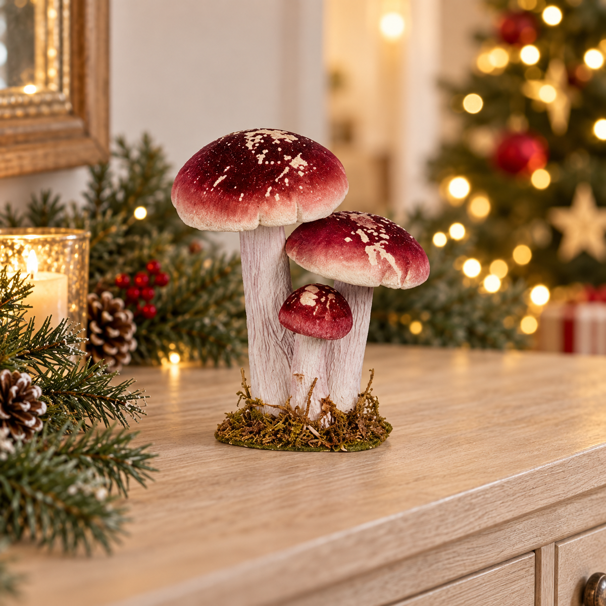Decorazione natalizia con funghi 16,5 cm, colori assortiti – Mica Decorations