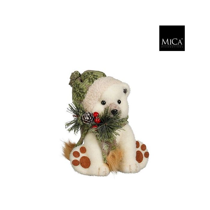 Orsetto natalizio decorativo color crema 18 cm – Mica Decorations