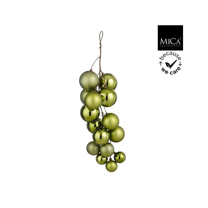 Grappolo natalizio di palline verde scuro 46 cm – Mica Decorations