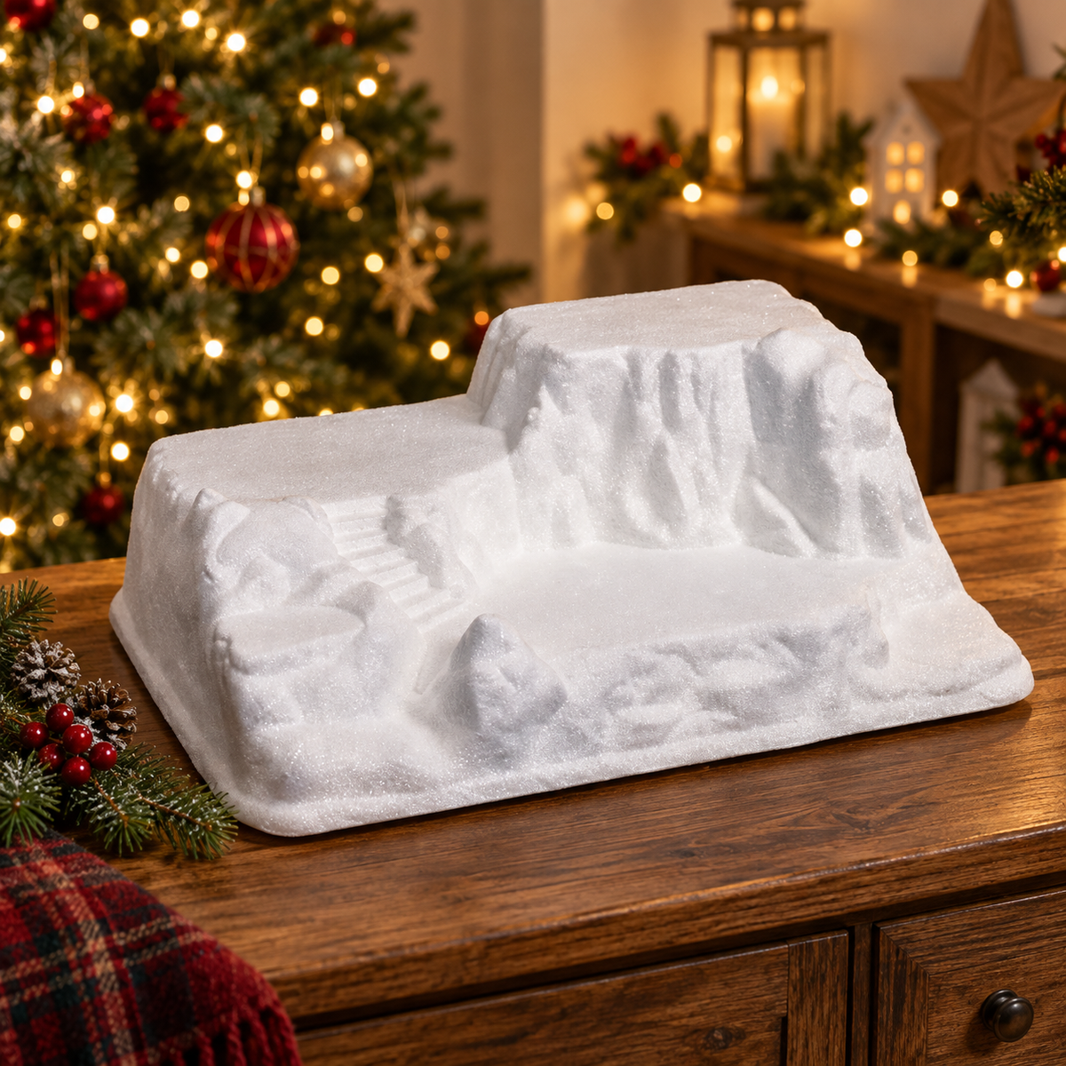 Base innevata per villaggio natalizio – 54,5 × 40 cm