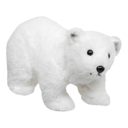 Orso polare natalizio bianco decorativo – lunghezza 21 cm