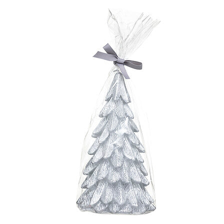Candela natalizia ad albero con finitura metallizzata – 20 cm