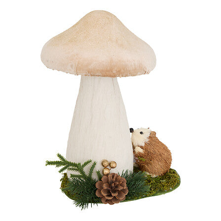 Fungo natalizio decorativo con riccio 30 cm assortito