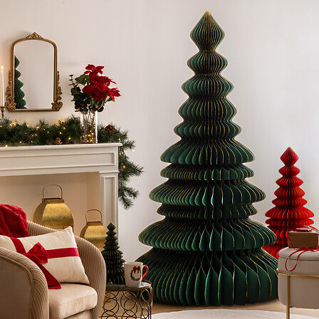 Albero di Natale decorativo in carta verde 180 cm