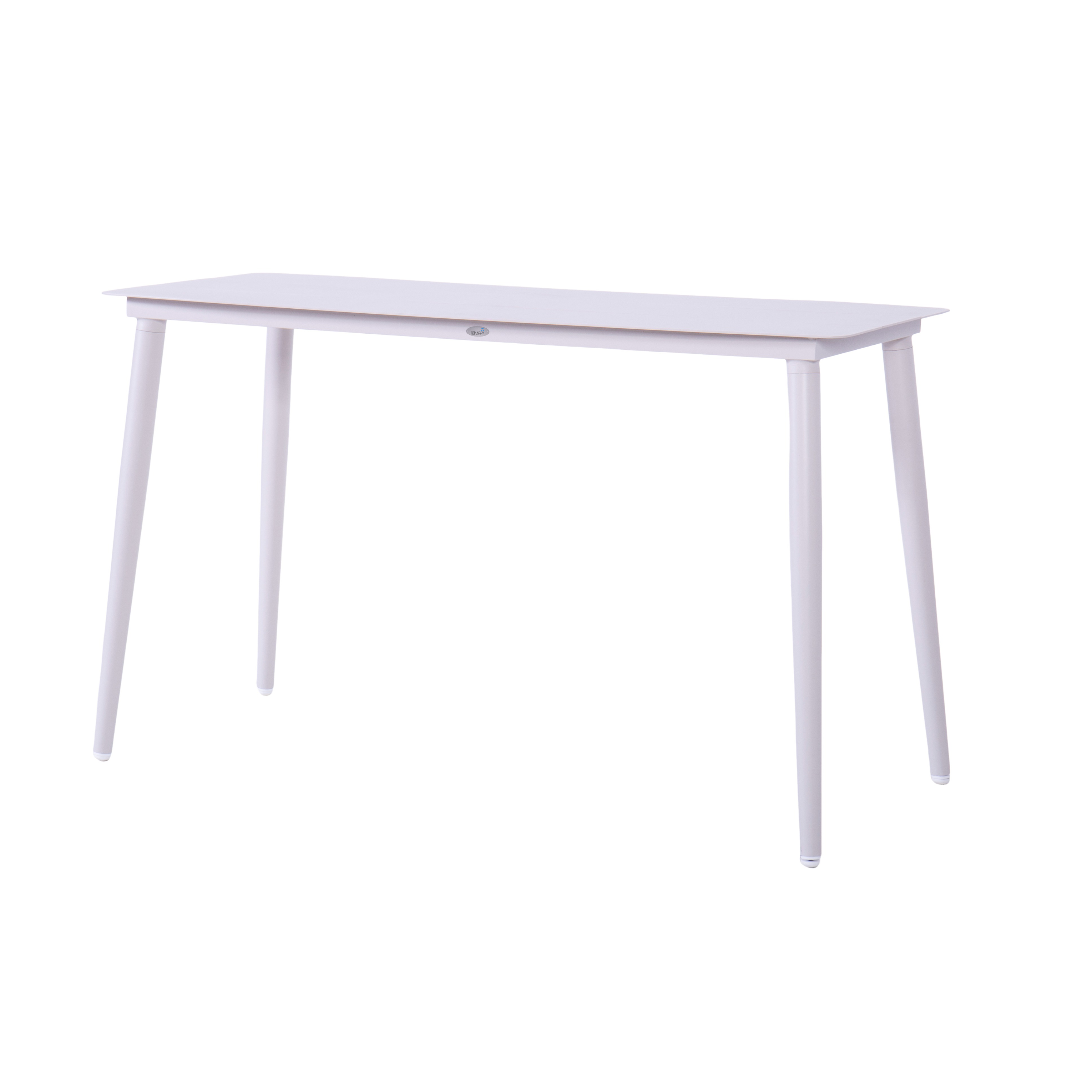 Tavolo bar da giardino in alluminio bianco con piano a doghe – Angel