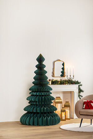 Albero di Natale decorativo in carta verde 180 cm