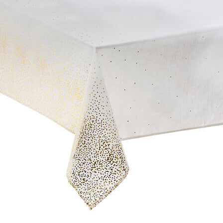 Tovaglia natalizia bianca e oro stampa leopardo – 140 × 360 cm