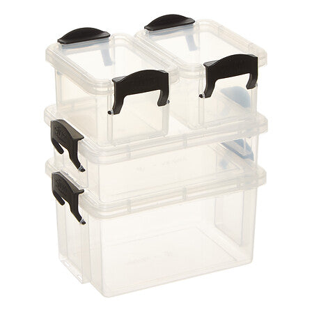 Mini contenitori trasparenti con chiusura a clip – assortiti
