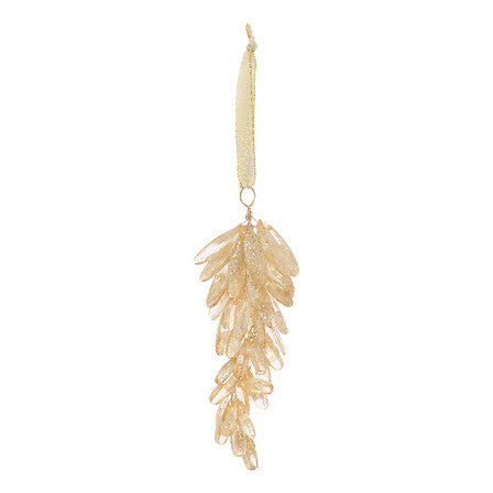 Pendente natalizio a grappolo con gemme dorate 15 cm