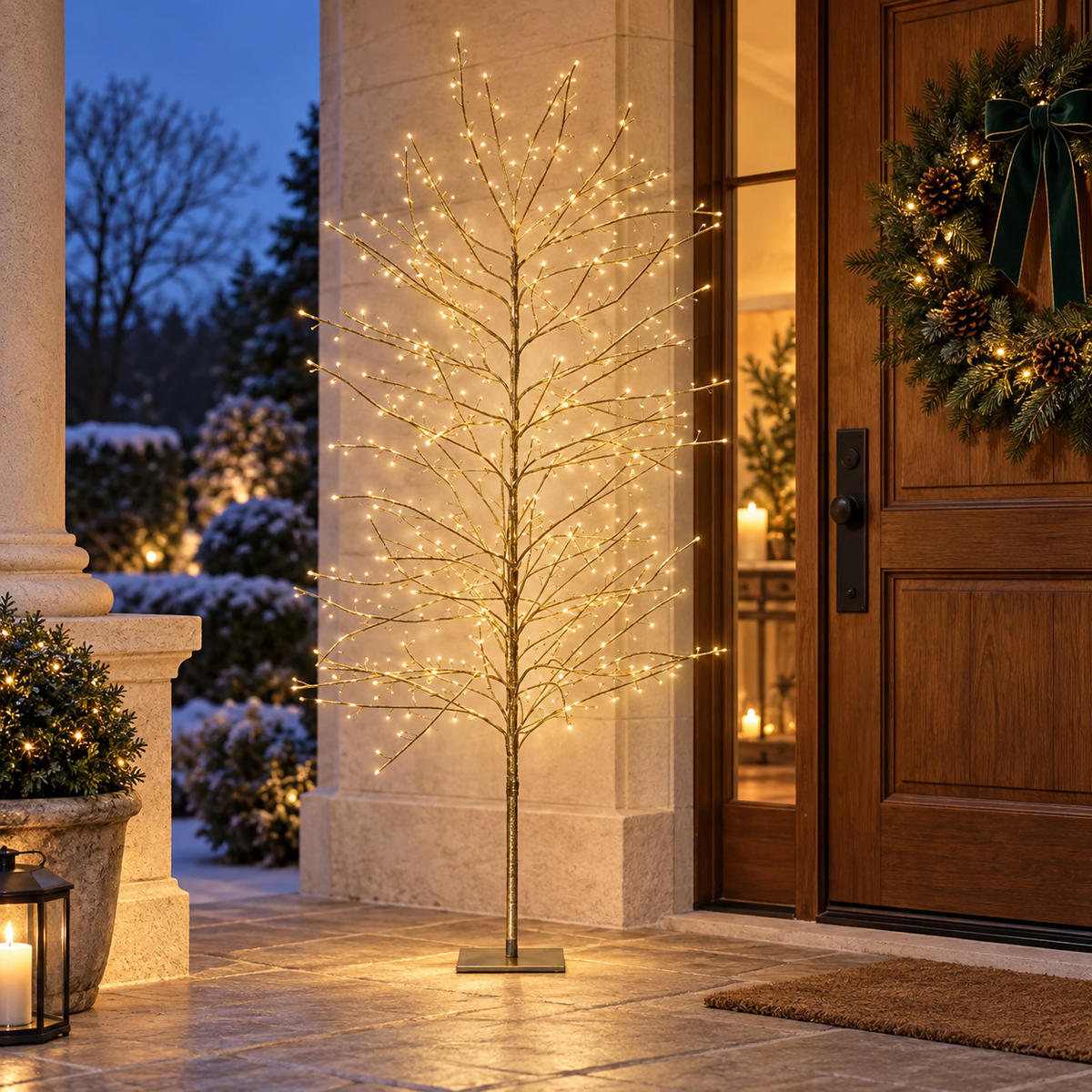 Albero luminoso oro 150 cm con 1350 micro LED – Kaemingk
