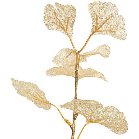 Ramo decorativo Ginkgo dorato 77 cm per Natale
