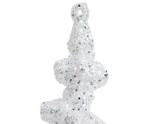 Pendente natalizio bianco glitter 25 cm – Kaemingk
