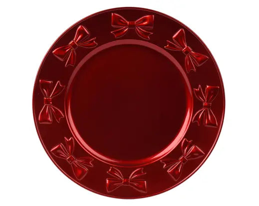 Sottopiatto natalizio rosso con fiocchi Ø 33 cm – Kaemingk