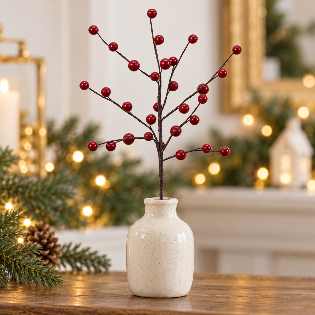 Rametto natalizio con bacche rosse 26 cm – Kaemingk