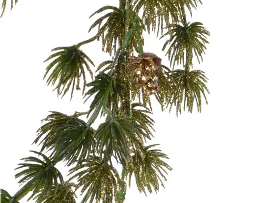 Ghirlanda natalizia di pino con pigne e glitter 180 cm – Everlands