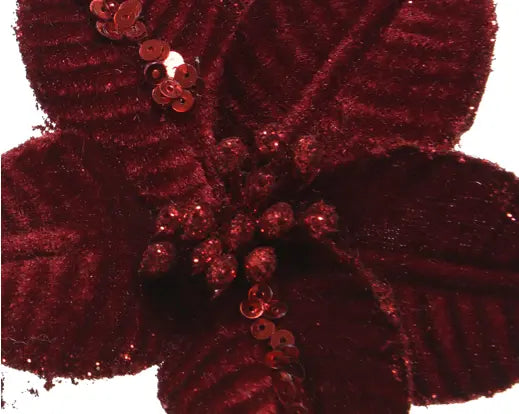 Stella di Natale in velluto con clip Ø 10 cm, colori assortiti – Kaemingk