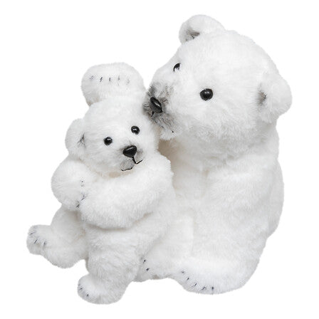 Orso polare natalizio bianco con cucciolo – altezza 27,5 cm