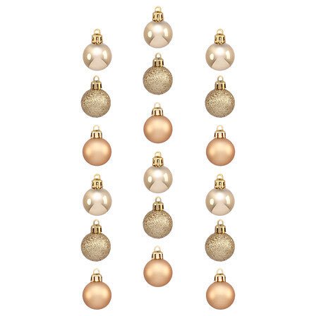Palline di Natale dorate Ø 3 cm – set da 18