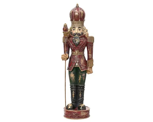 Schiaccianoci natalizio con scettro in resina 39,5 cm – Kaemingk