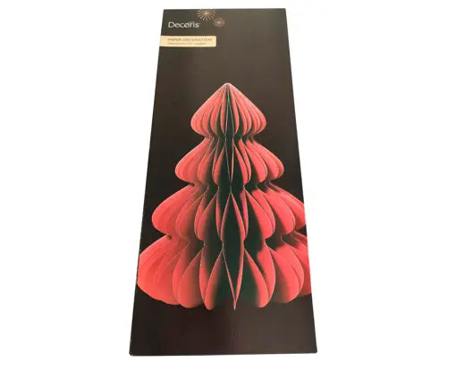 Albero di Natale in carta rossa con glitter champagne 60 cm – Kaemingk