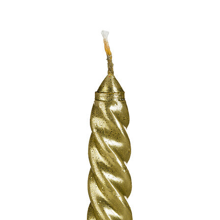 Candele natalizie a stelo oro dritte e a spirale – set da 4, 25 cm