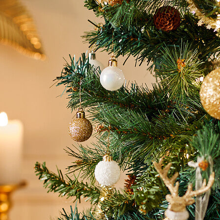 Palline di Natale oro e bianco Ø 3 cm – set da 18