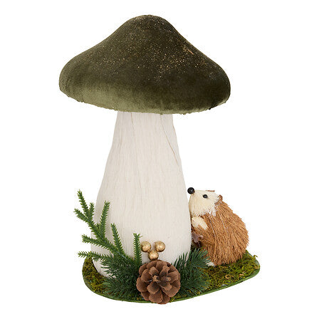 Fungo natalizio decorativo con riccio 30 cm assortito