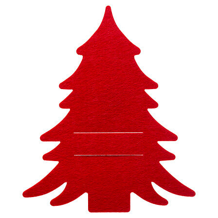 Set 4 portaposate natalizi ad albero rossi – 21 × 25 cm