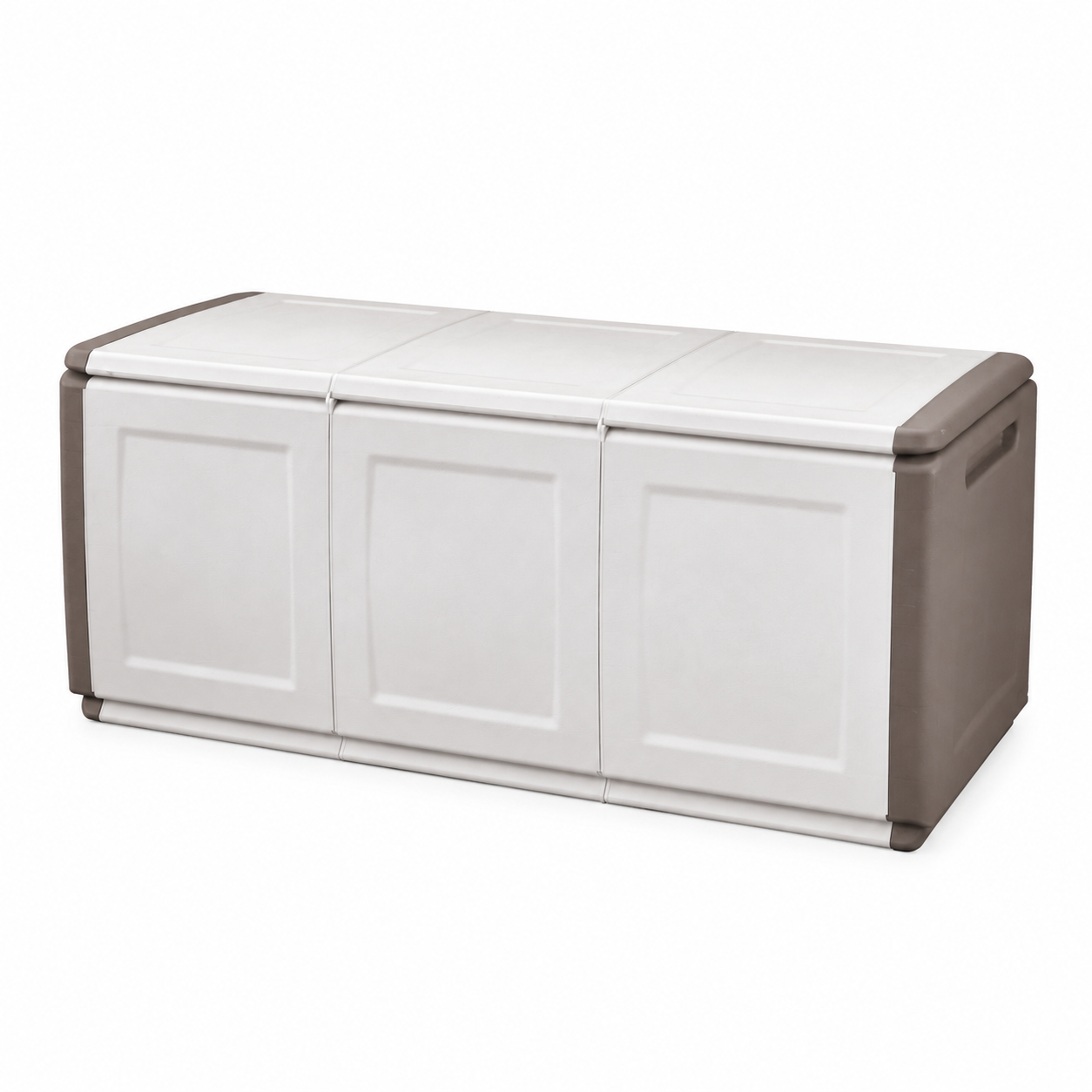 Baule contenitore da esterno in polipropilene tortora/ecrù 330 L 138x53x57 cm – Cube