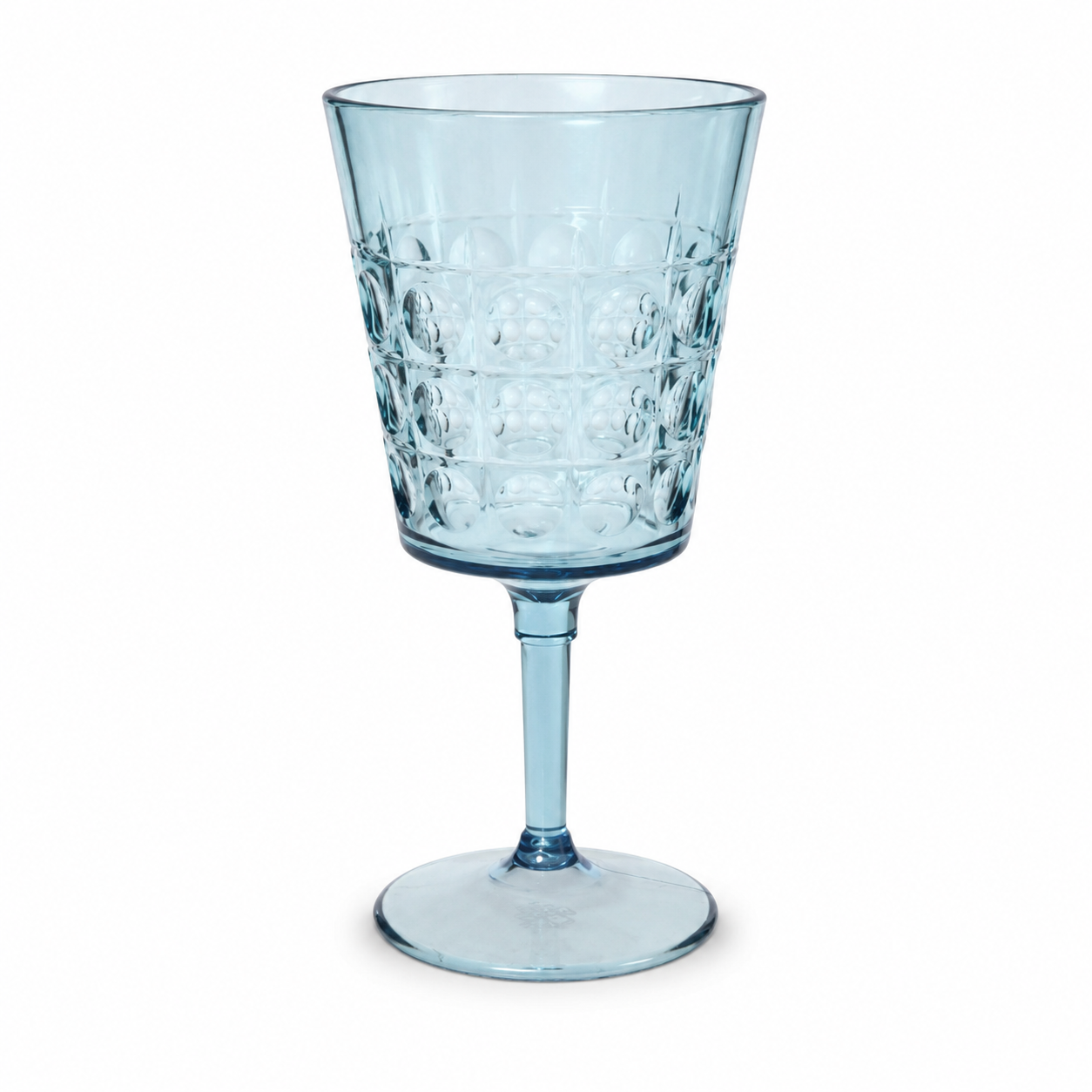 Calice da vino in plastica azzurro con texture a bolle – Riviera
