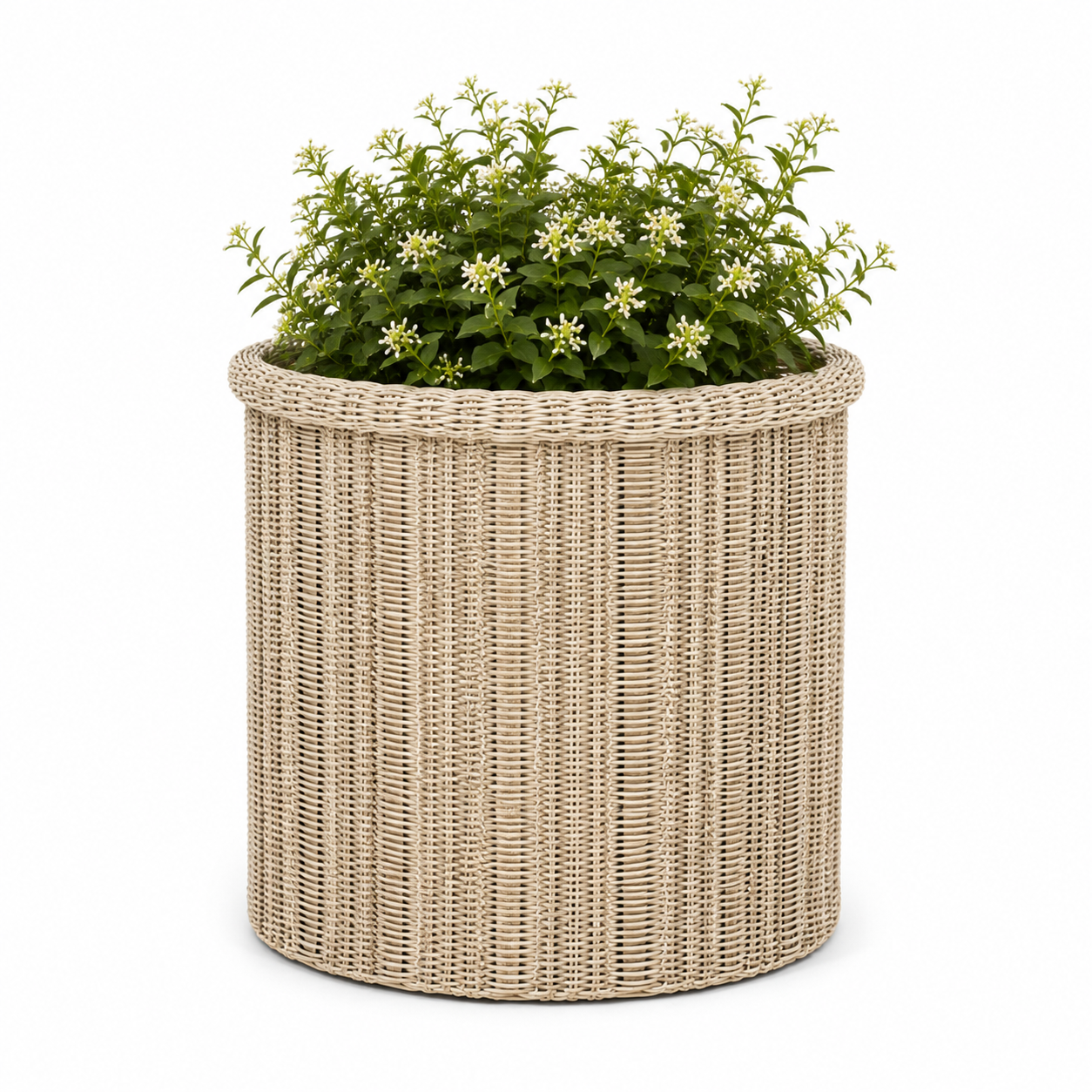 Cesto portavaso rotondo intrecciato bianco h28xd32 – Danfield white