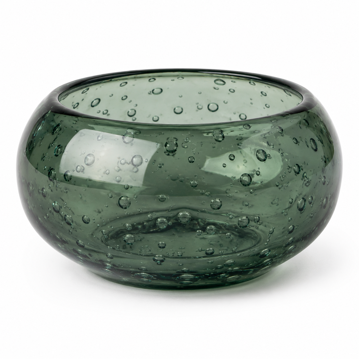 Ciotola tonda in plastica verde scuro con texture a bolle – Riviera Dark Bowl
