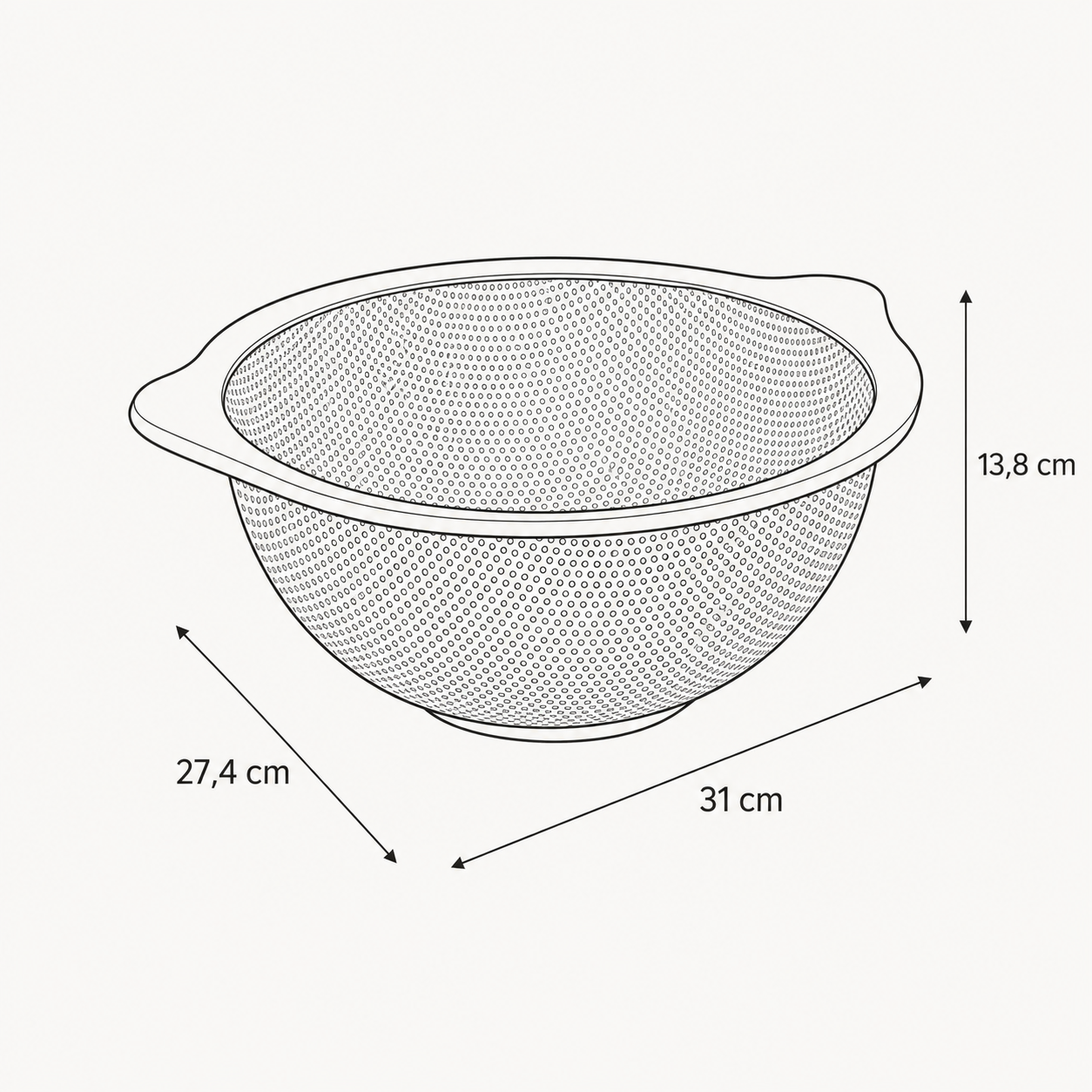 Colatutto rotondo in acciaio inox 31 cm argento – Silver Pro