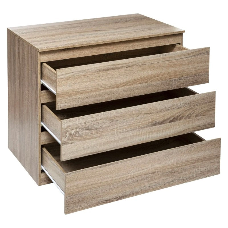 Comodino con 3 cassetti effetto legno naturale – Dolo