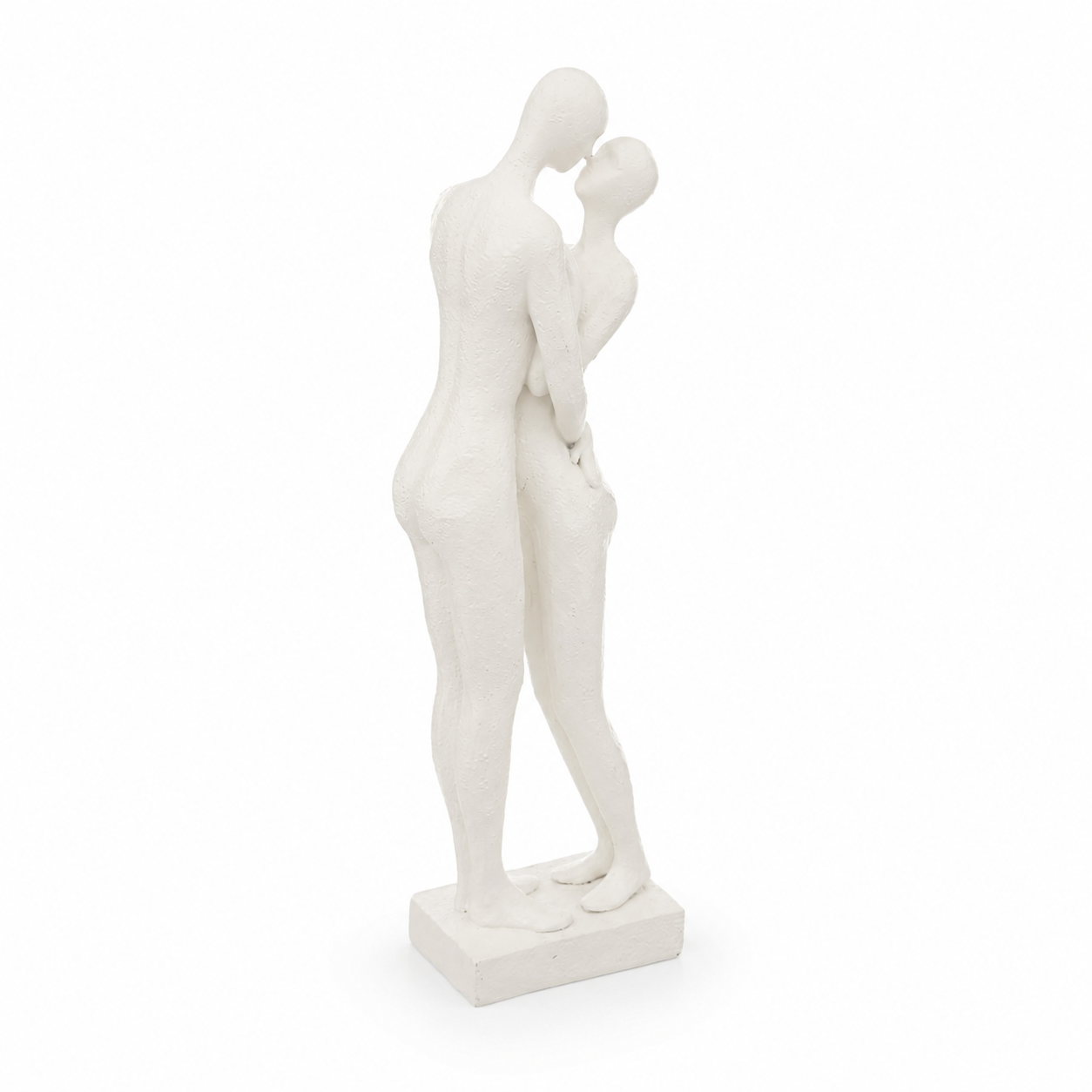 Statua decorativa coppia abbracciata in poliresina bianca – Rivi