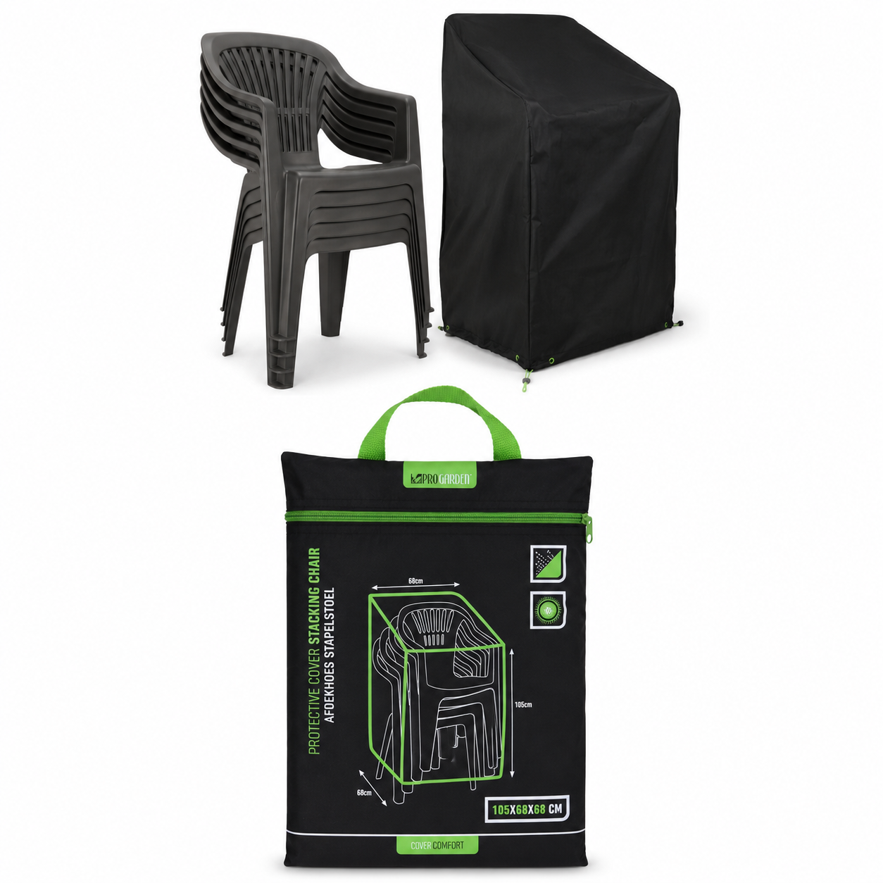 Copertura protettiva per sedie da giardino in PEVA 68x68xH105cm