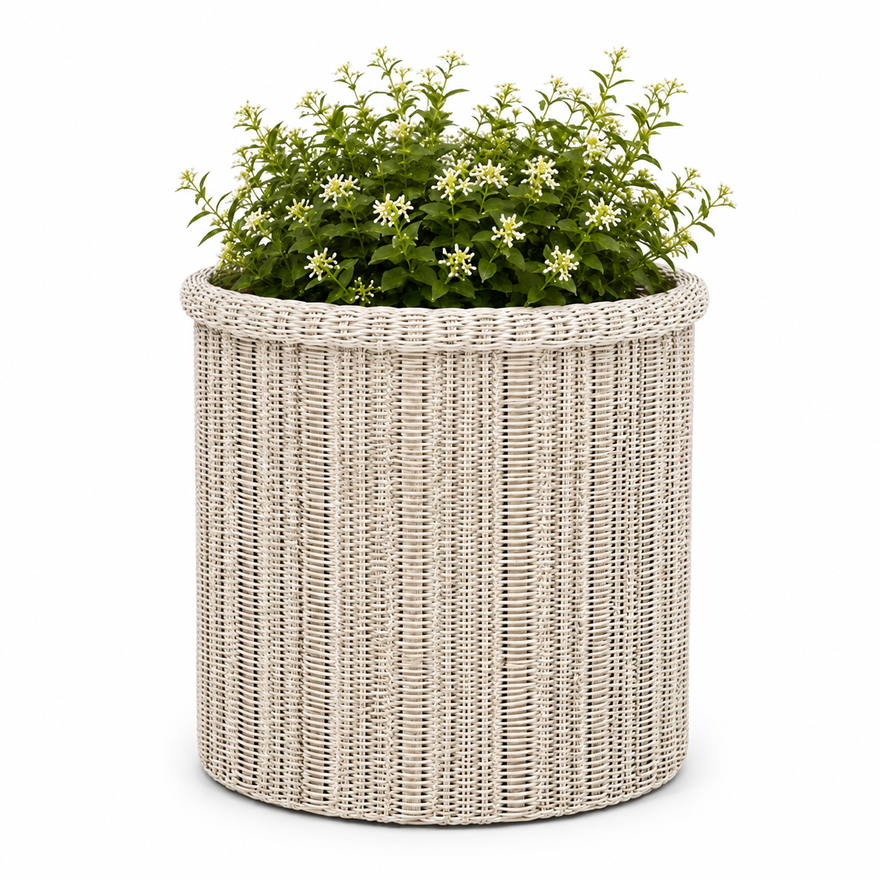 Cesto portavaso rotondo intrecciato h28xd32 – Danfield white