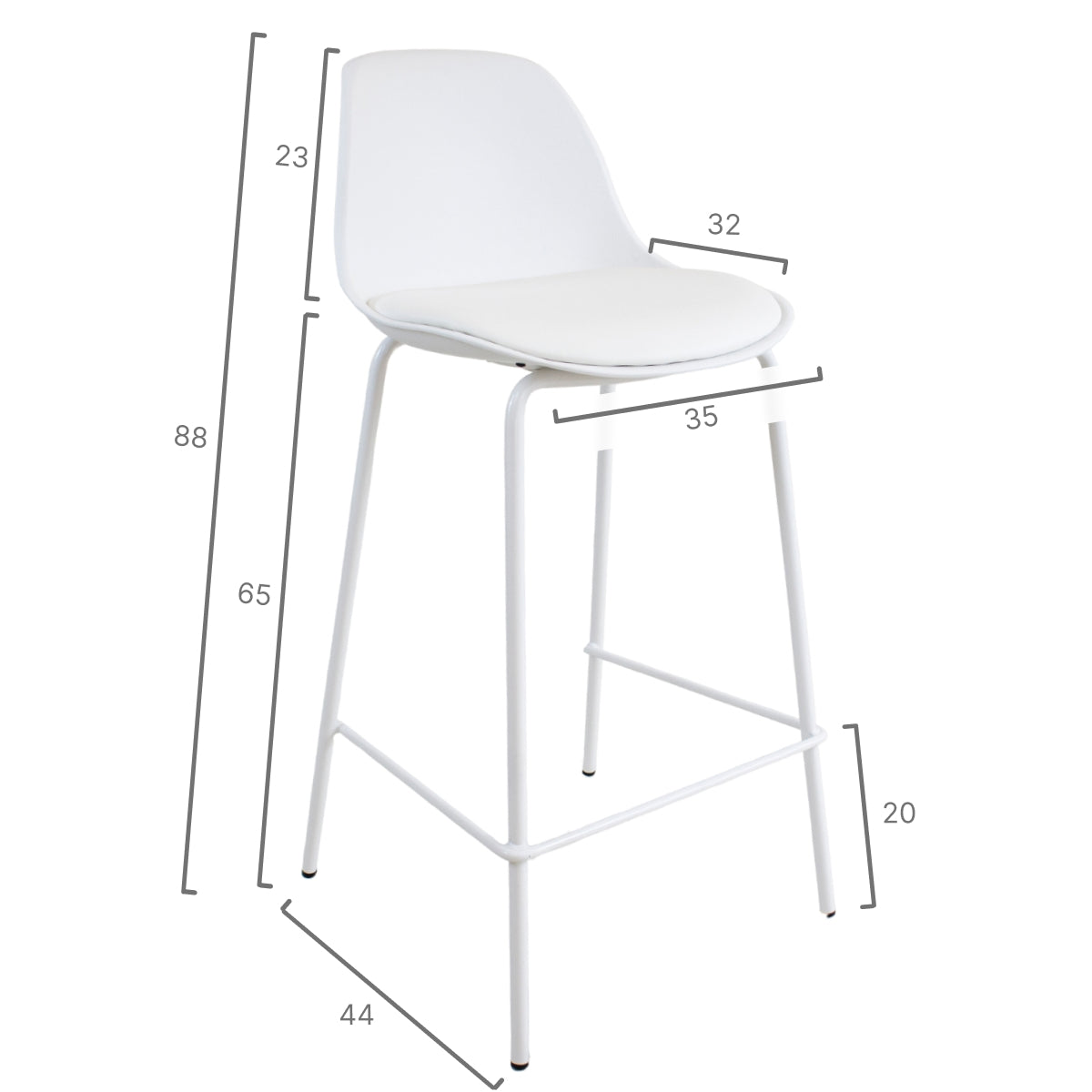 Sgabello Flora Bianco