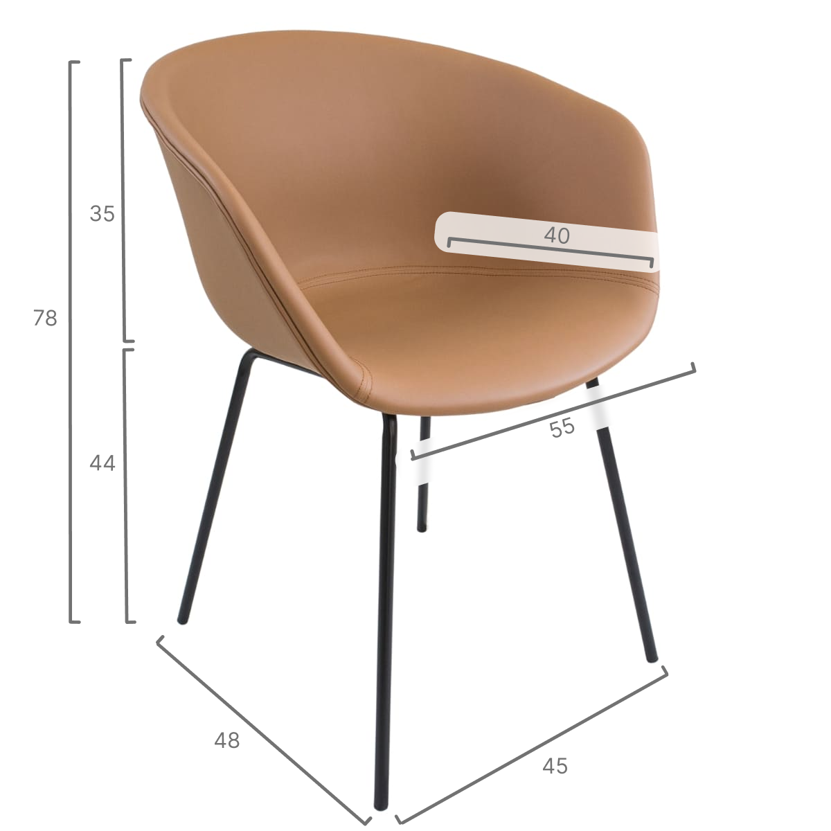 Sedia Kalo Marrone