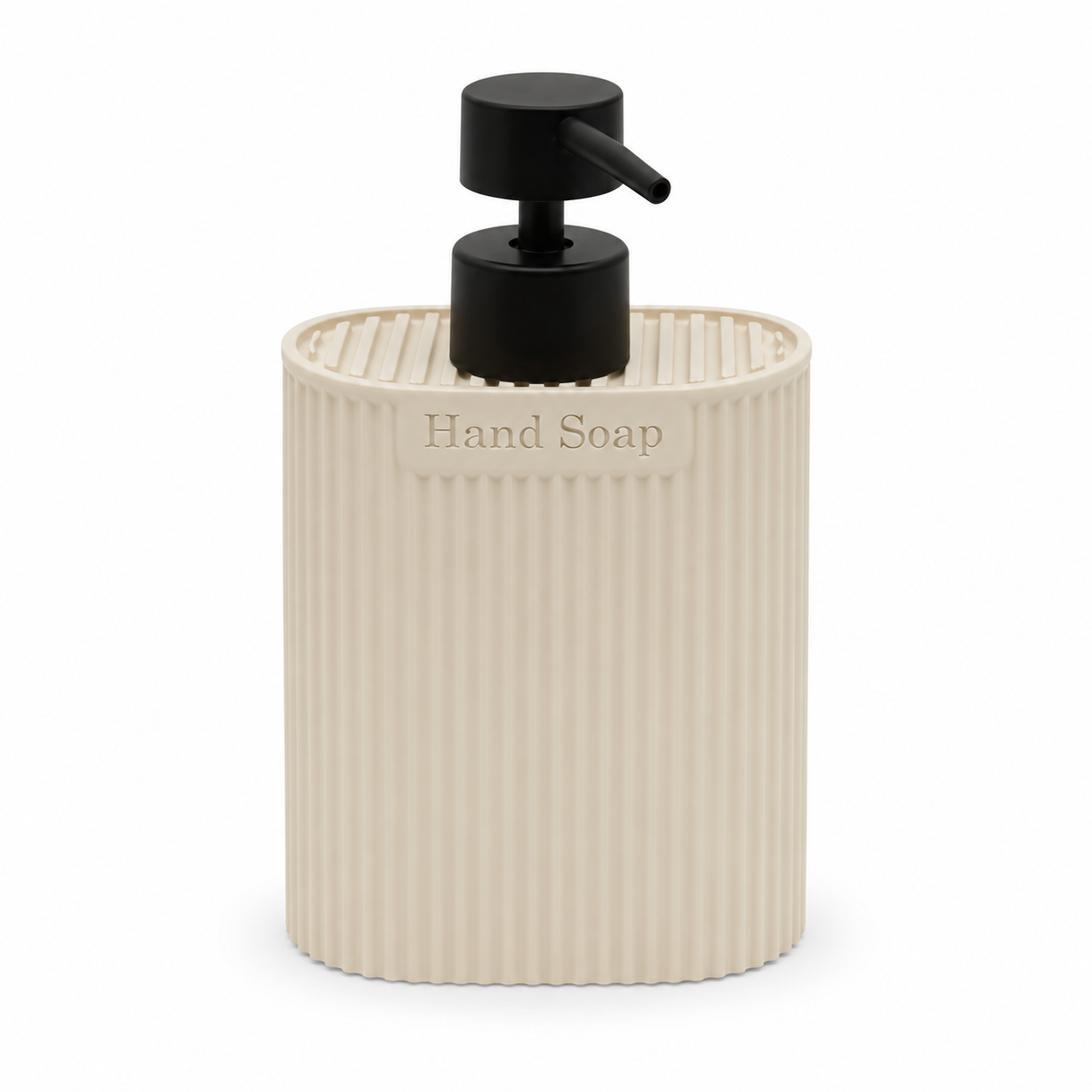 Set 2 dispenser sapone con vassoio in poliresina beige 375 ml – Terra Duo