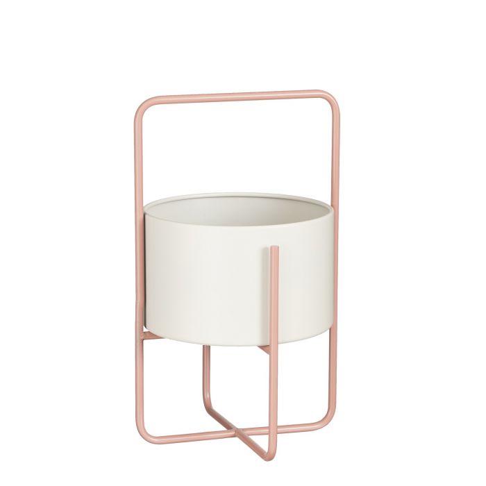Fioriera da interno con supporto in ferro rosa chiaro – Shandy