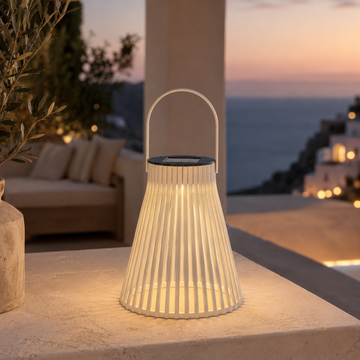 Lanterna solare a gabbia in plastica colori assortiti – Ø14,5 x H18,5 cm