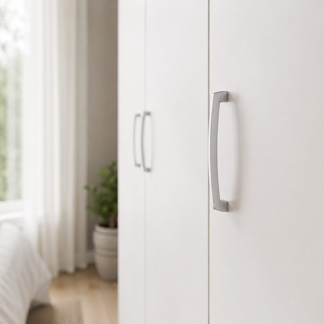 Armadio guardaroba 3 ante 2 cassetti in melaminico bianco 119x46x184 cm – Facile