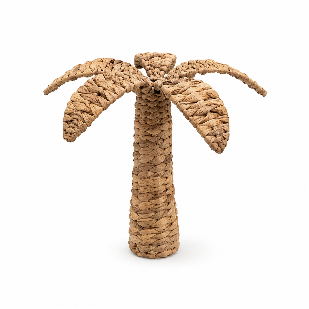 Palma decorativa in giacinto d'acqua intrecciato H23cm